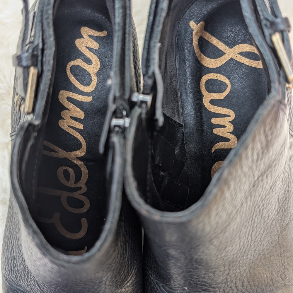 Sam Edelman Black Leather Ankle Booties - Picture 3 of 6